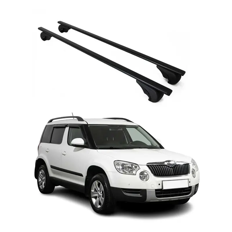 Barres de toit Transversales pour Skoda Yeti 2009-2017 Acier Noir
