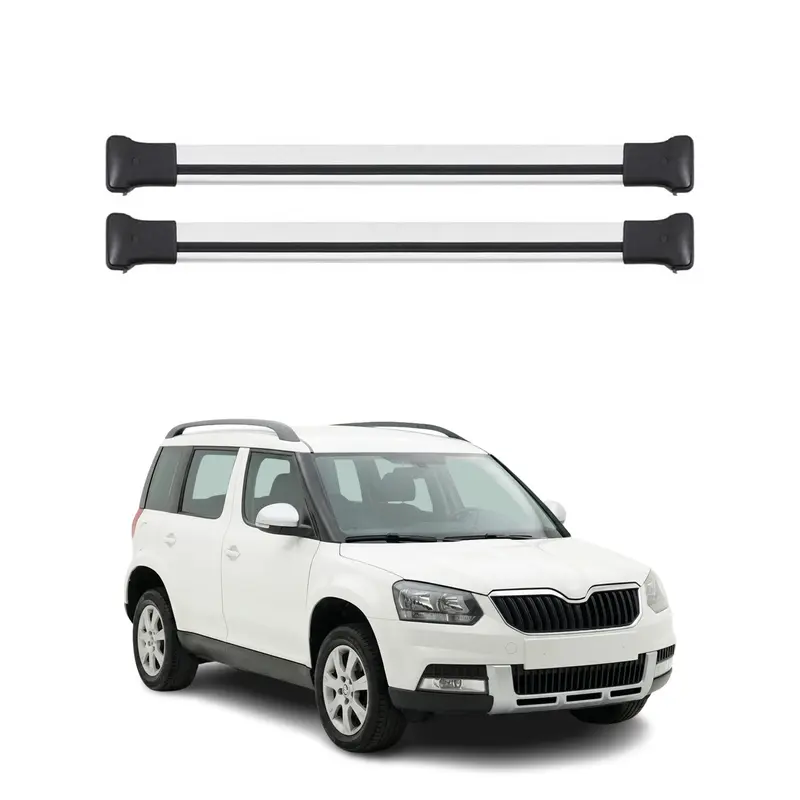 Barres de toit transversales pour Skoda Yeti 2009-2017 Aluminium Gris
