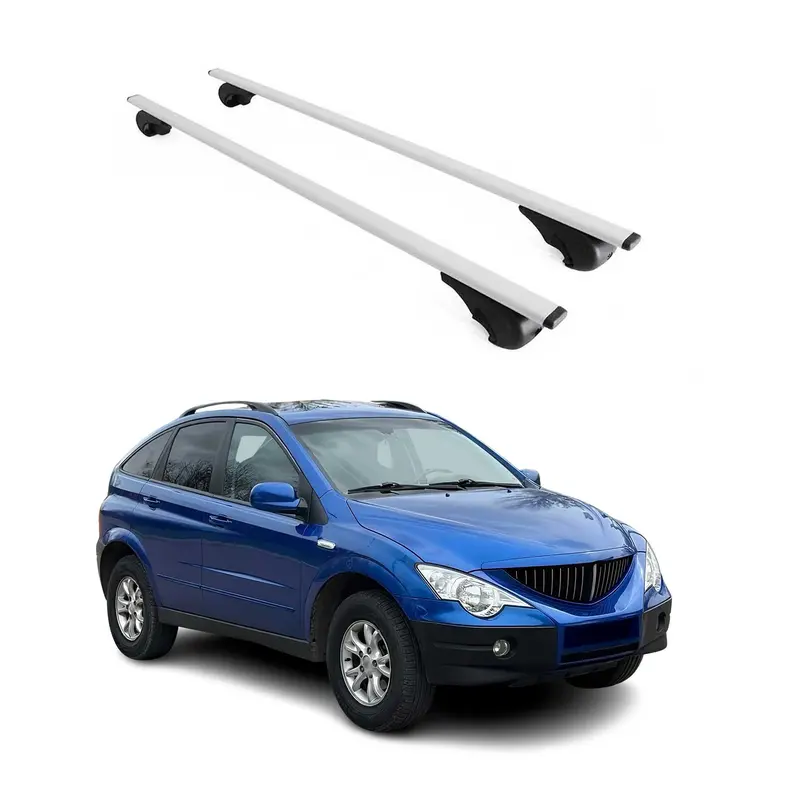 Barres de toit Transversales pour Ssangyong Actyon 2006-2011 Acier Argent