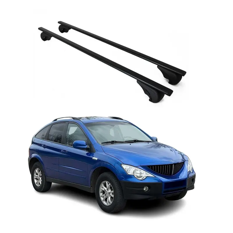 Barres de toit Transversales pour Ssangyong Actyon 2006-2011 Acier Noir