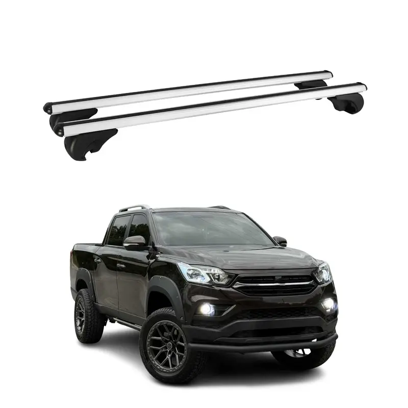 Barres de toit Transversales pour Ssangyong Grand Musso 2018-2026 Alu Argent
