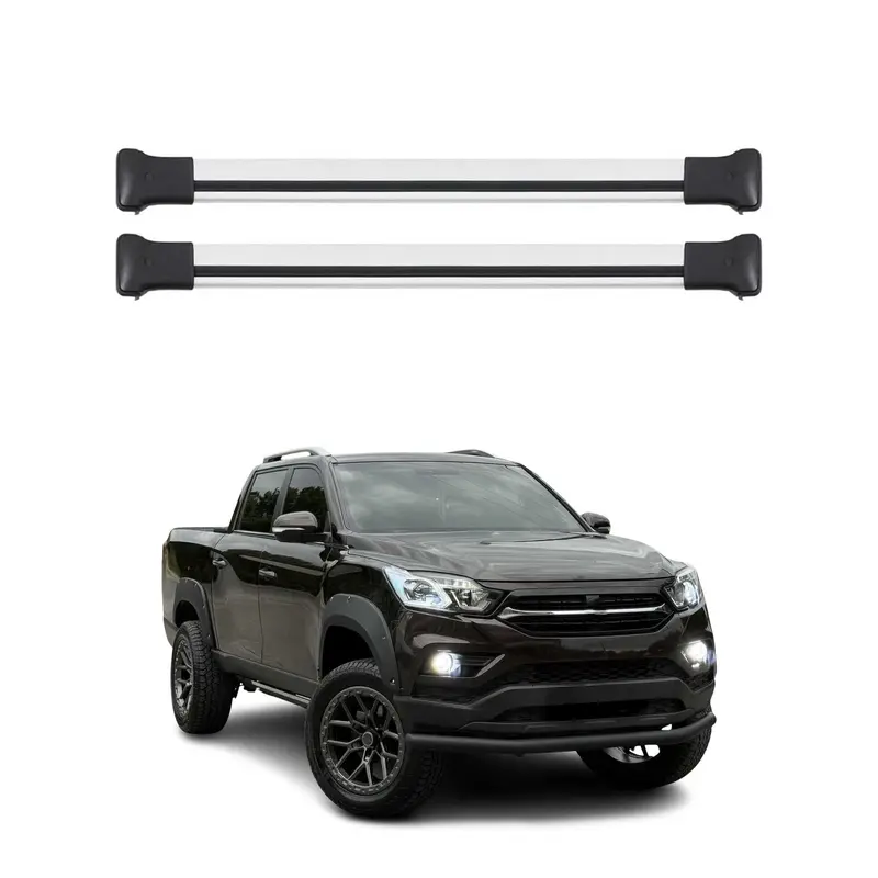 Barres de toit transversales pour Ssangyong Grand Musso 2018-2026 Alu Noir