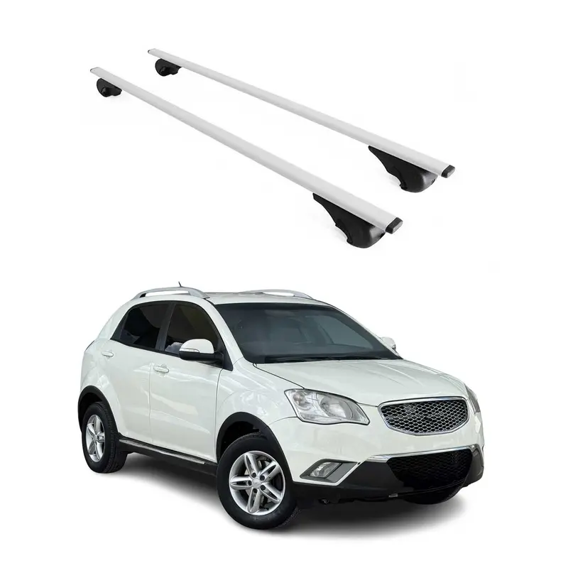 Barres de toit Transversales pour Ssangyong Korando 2010-2019 Acier Argent