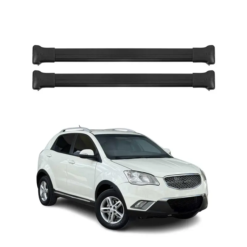 Barres de toit transversales pour Ssangyong Korando 2011-2019 Aluminium Noir