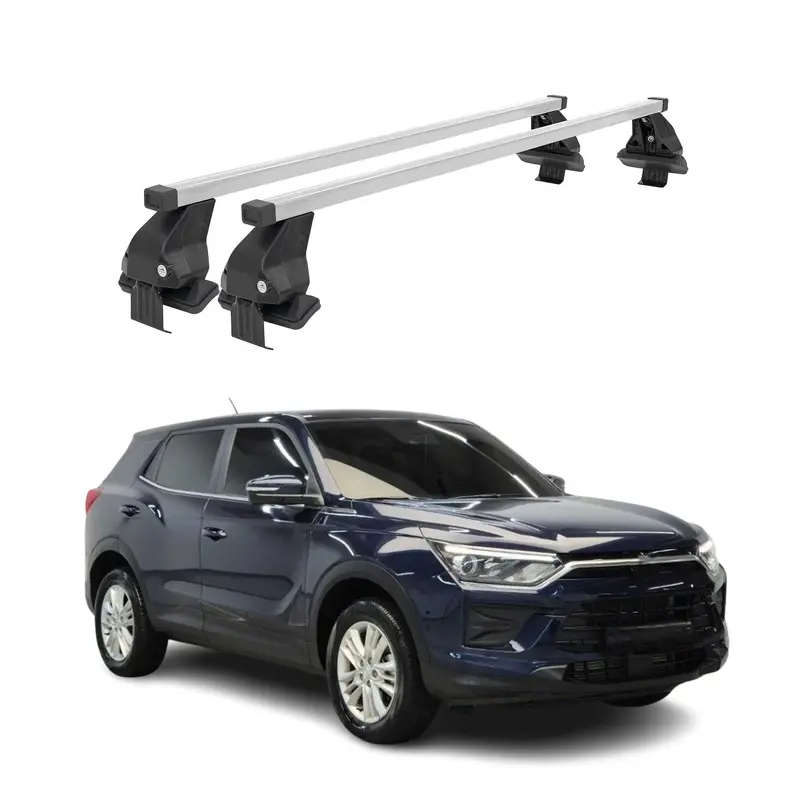 Barres de toit transversales pour Ssangyong Korando IV 2019-26 Acier Gris 2x