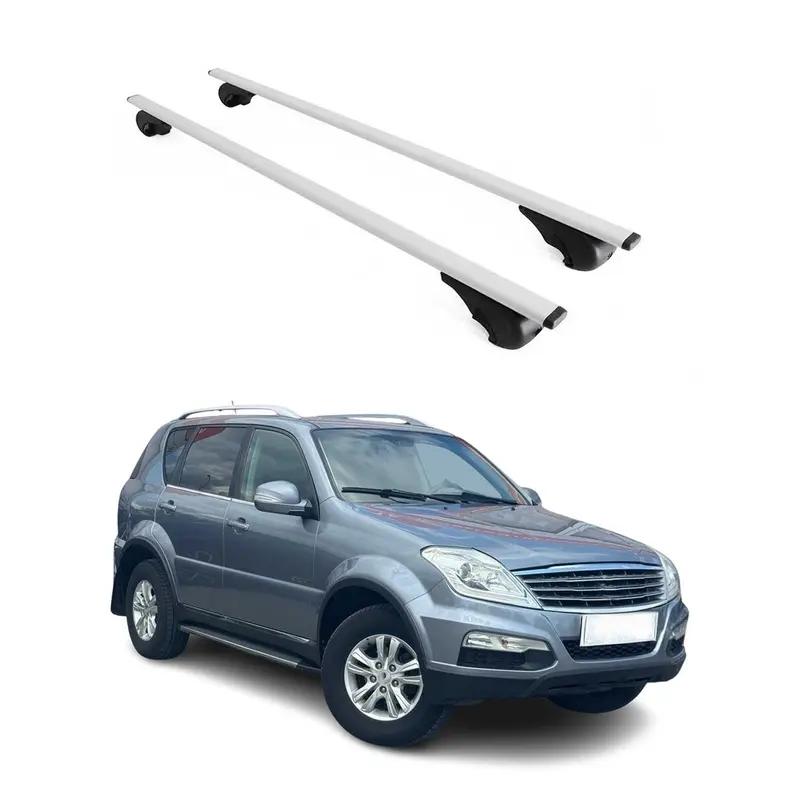 Barres de toit Transversales pour Ssangyong Rexton 2012-2026 Acier Argent