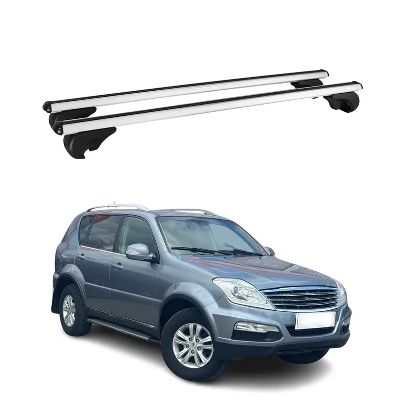 Barres de toit Transversales pour Ssangyong Rexton 2012-2026 Aluminium Argent