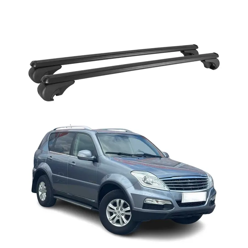 Barres de toit Transversales pour Ssangyong Rexton 2012-2026 Aluminium Noir
