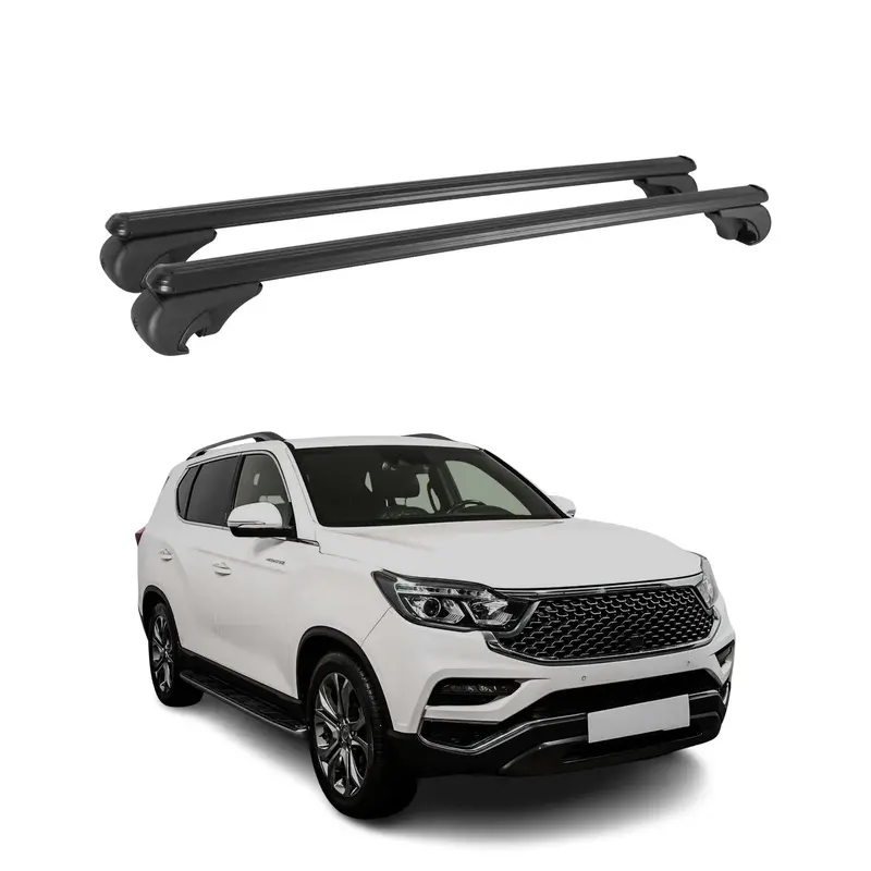 Barres de toit Transversales pour Ssangyong Rexton Y400 2017-2021 Alu Argent