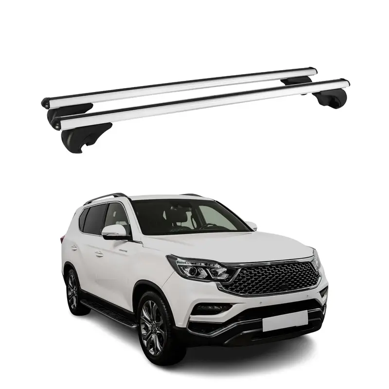 Barres de toit Transversales pour Ssangyong Rexton Y400 2017-2021 Aluminium Noir