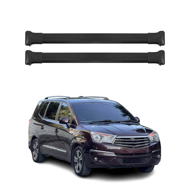 Barres de toit transversales pour Ssangyong Rodius 2013-2018 Aluminium Noir
