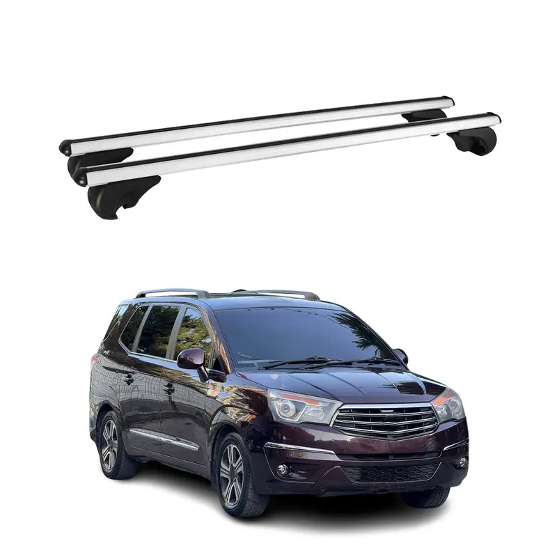 Barres de toit Transversales pour Ssangyong Rodius II 2012-2019 Aluminium Argent