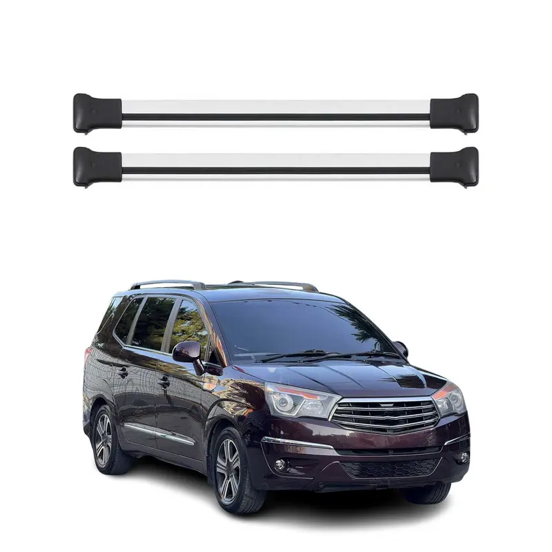 Barres de toit transversales pour Ssangyong Rodius II 2012-2019 Aluminium Gris
