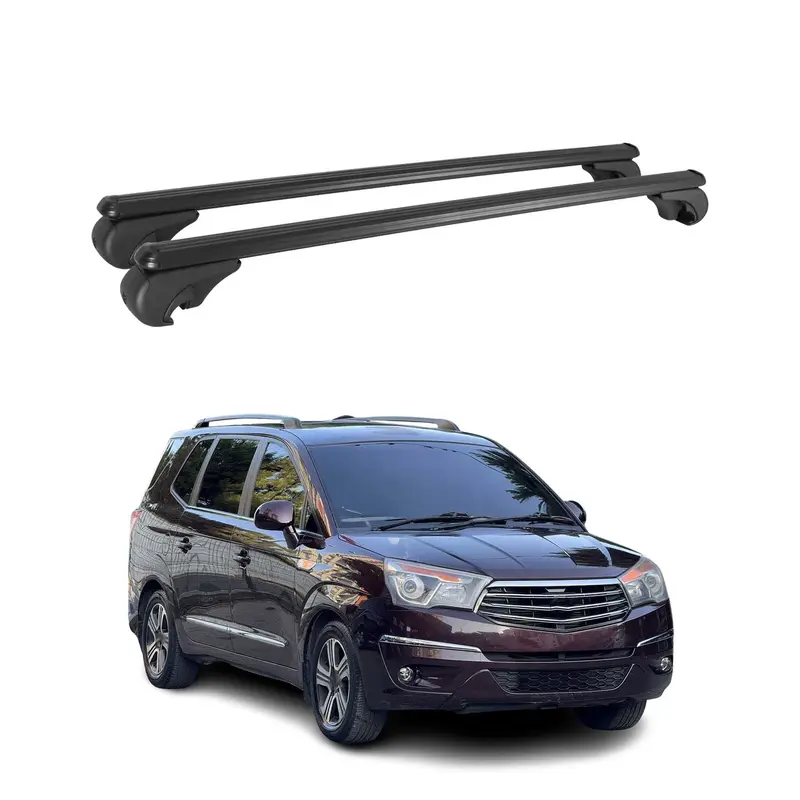 Barres de toit Transversales pour Ssangyong Rodius II 2012-2019 Aluminium Noir