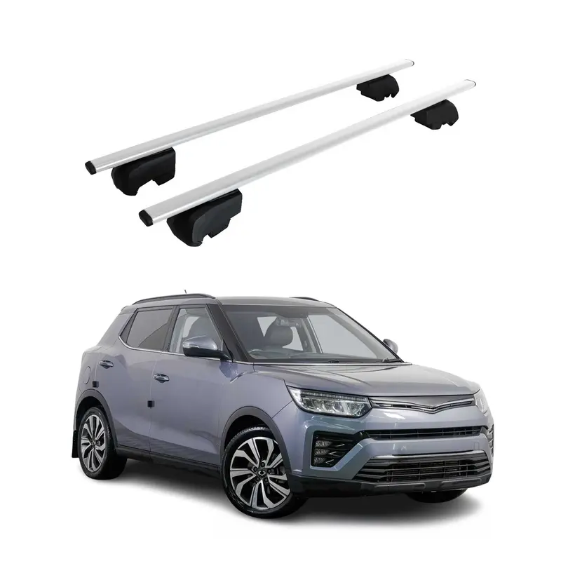 Barres de toit Transversales pour Ssangyong Tivoli 2015-2023 Acier Argent ABE