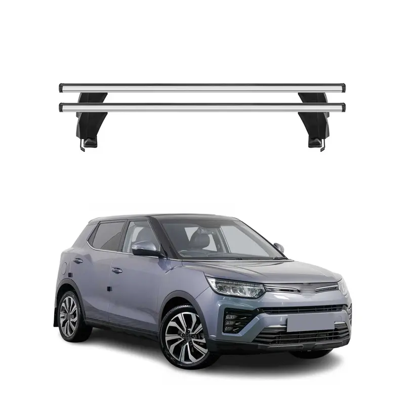 Barres de toit transversales pour Ssangyong Tivoli 2015-2023 Alu Gris 2Pcs