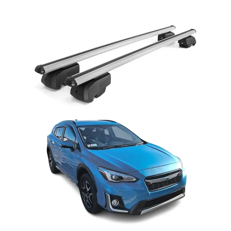 Barres de toit Transversales pour Subaru Crosstrek Hybrid 2019-2023 Alu Gris ABE