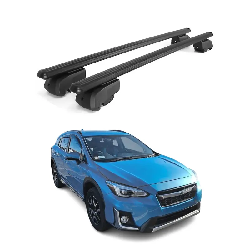 Barres de toit Transversales pour Subaru Crosstrek Hybrid 2019-2023 Alu Noir ABE