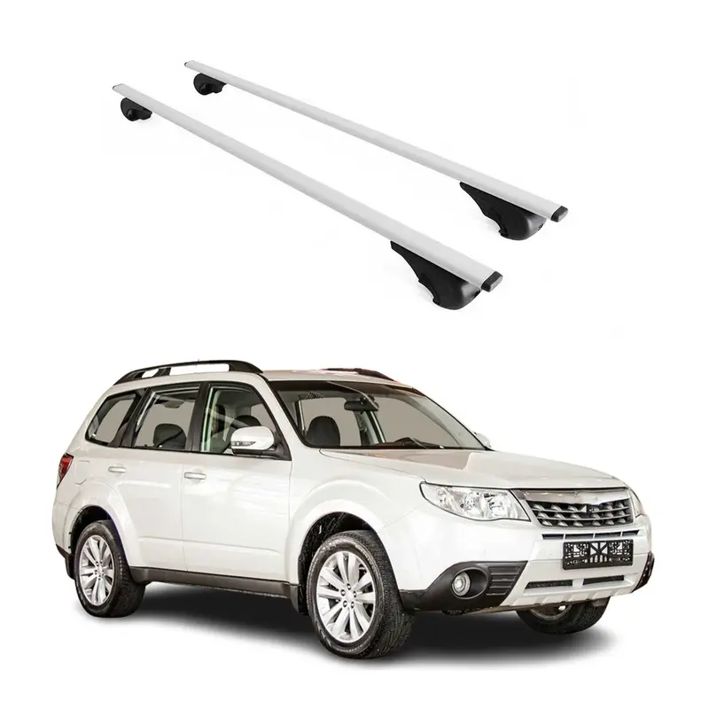Barres de toit Transversales pour Subaru Forester III 2008-2013 Acier Argent