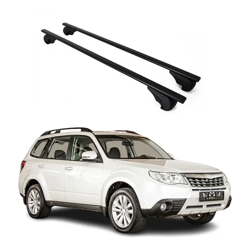 Barres de toit Transversales pour Subaru Forester III 2008-2013 Acier Noir