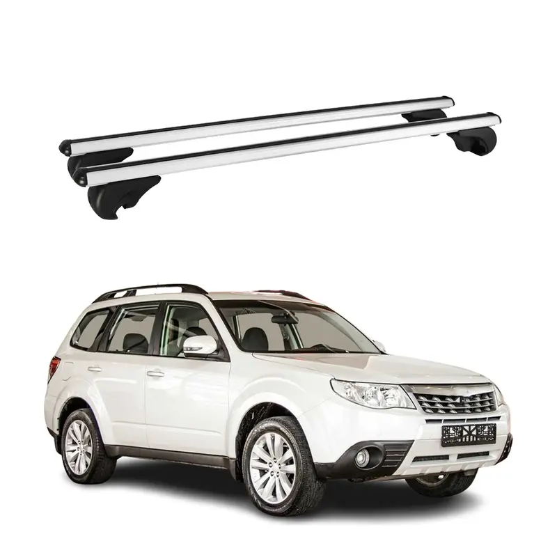 Barres de toit Transversales pour Subaru Forester III 2008-2013 Aluminium Argent