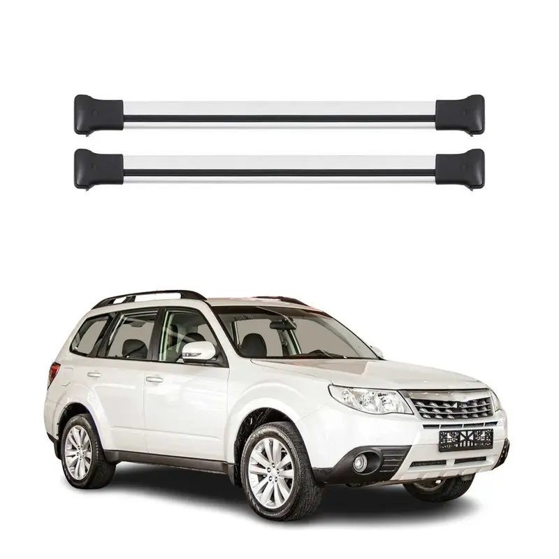 Barres de toit transversales pour Subaru Forester III 2008-2013 Aluminium Gris