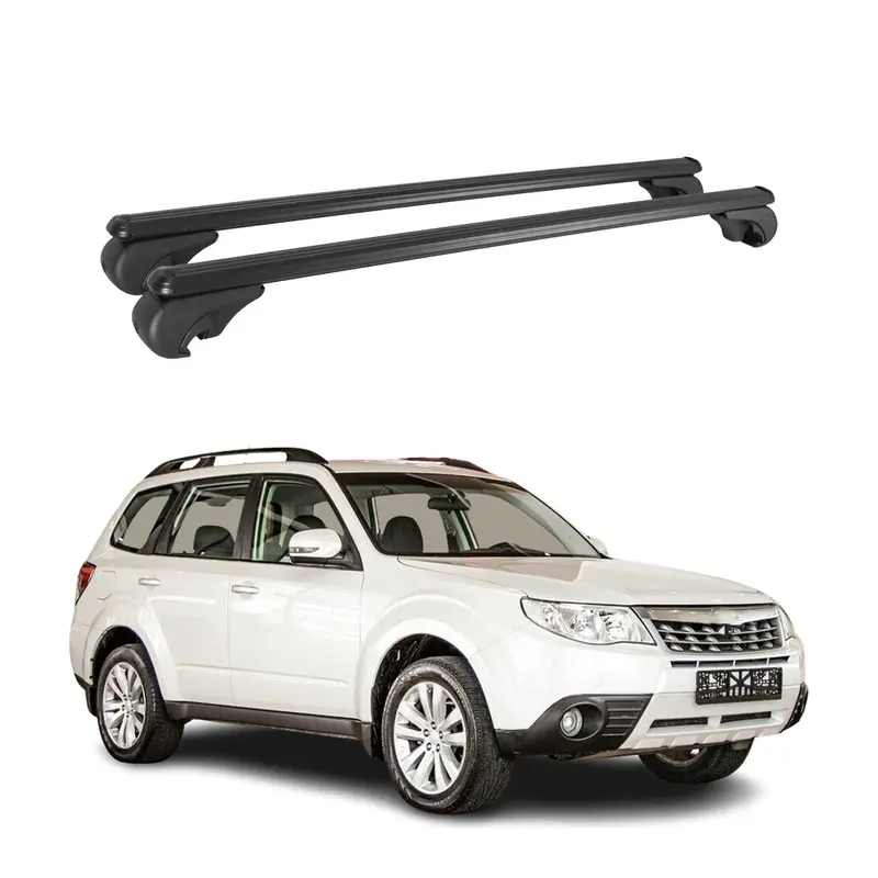 Barres de toit Transversales pour Subaru Forester III 2008-2013 Aluminium Noir