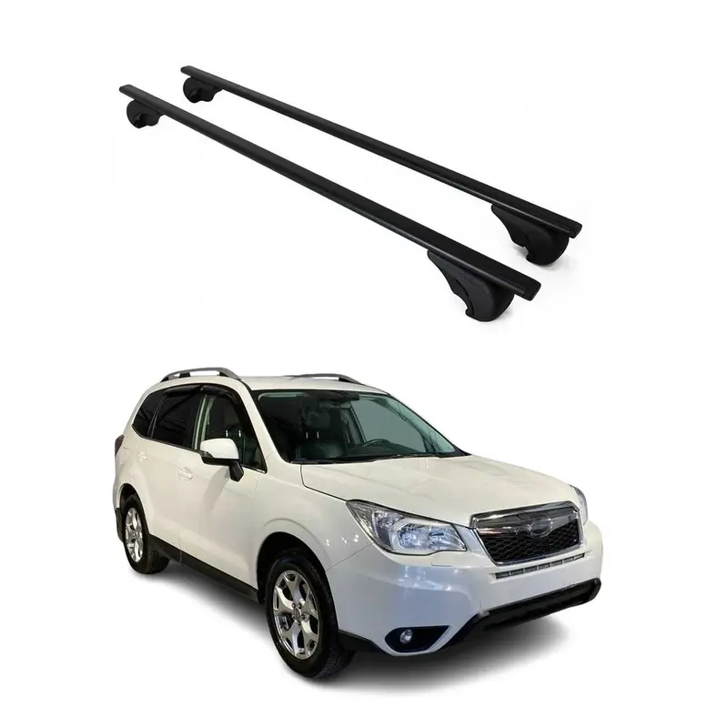 Barres de toit Transversales pour Subaru Forester IV 2013-2018 Acier Noir