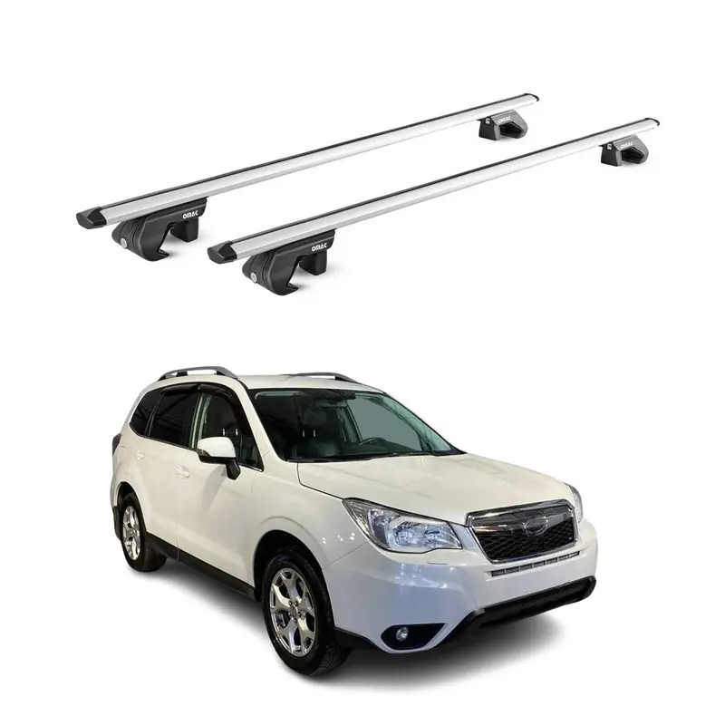 Barres de toit transversales pour Subaru Forester IV 2013-2018 Alu Gris 2x ABE