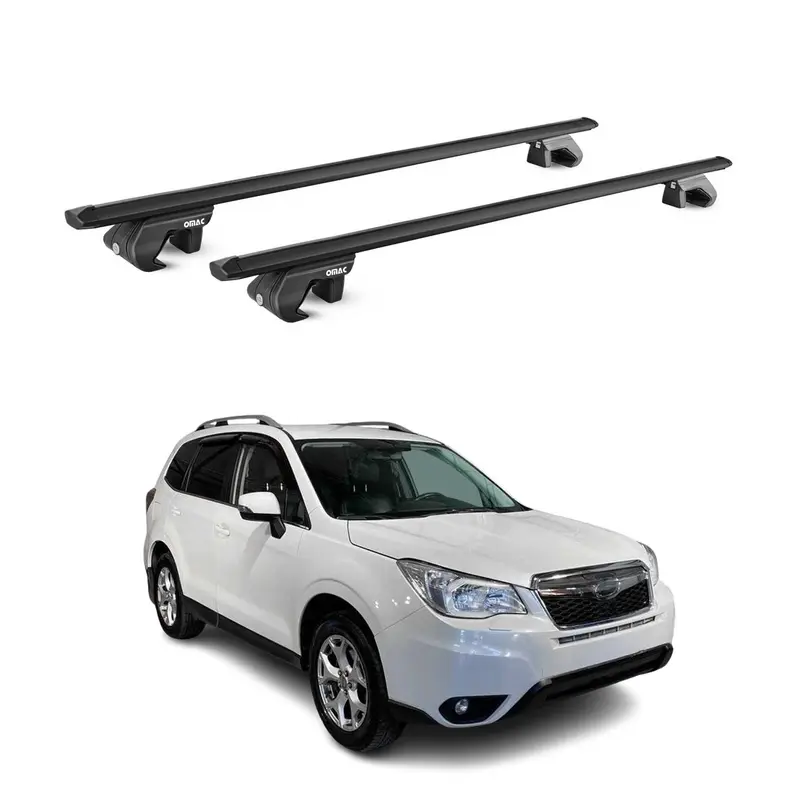 Barres de toit transversales pour Subaru Forester IV 2013-2018 Alu Noir ABE