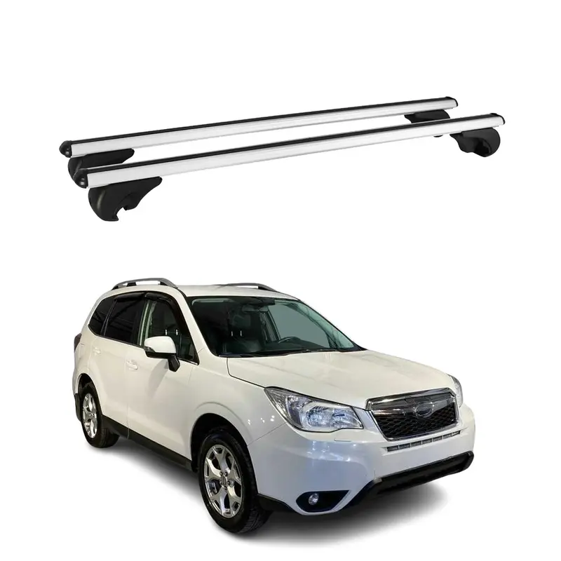 Barres de toit Transversales pour Subaru Forester IV 2013-2018 Aluminium Argent