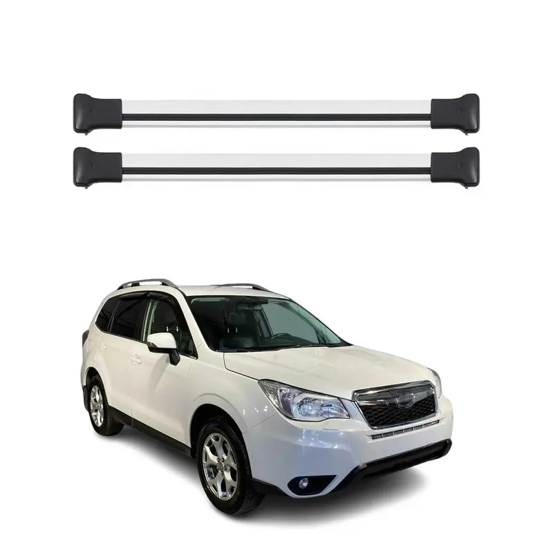 Barres de toit transversales pour Subaru Forester IV 2013-2018 Aluminium Gris