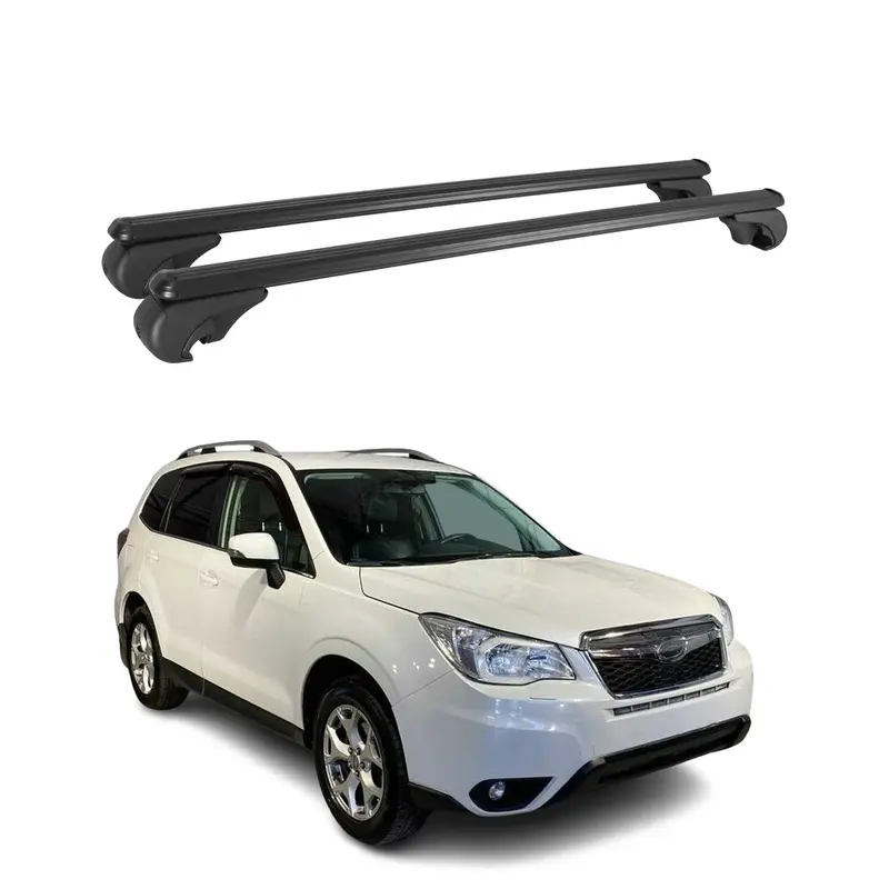 Barres de toit Transversales pour Subaru Forester IV 2013-2018 Aluminium Noir