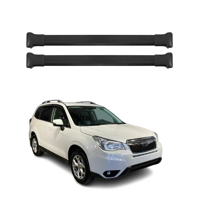 Barres de toit transversales pour Subaru Forester IV 2013-2018 Noir Aluminium