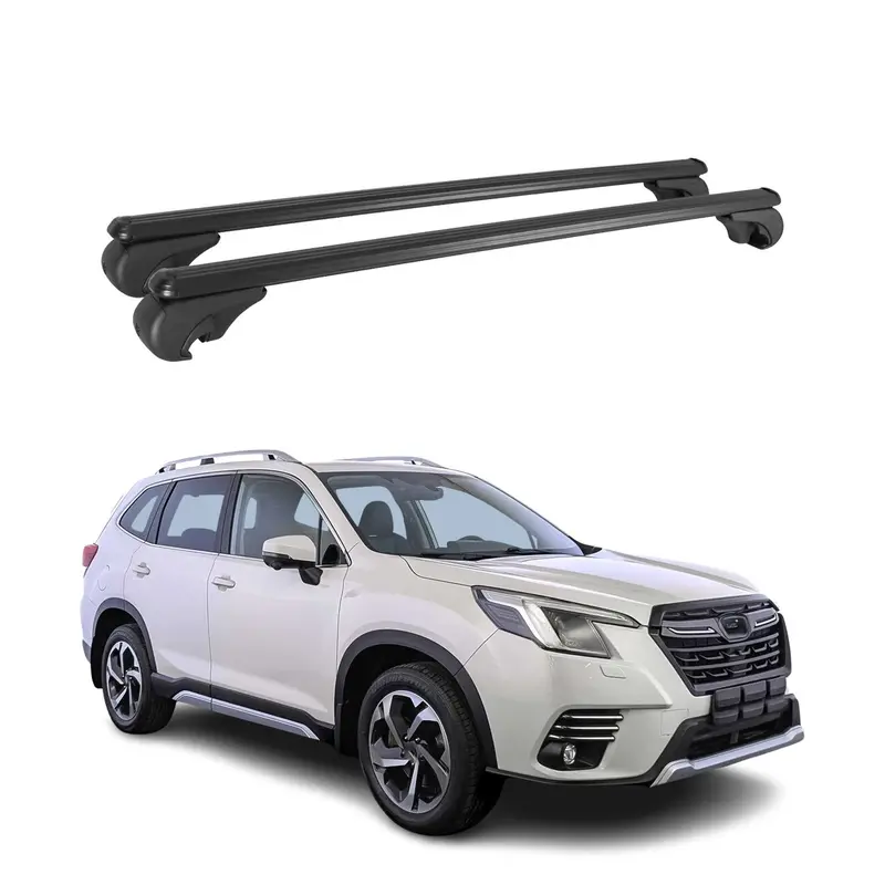 Barres de toit Transversales pour Subaru Forester V 2018-2025 Aluminium Noir