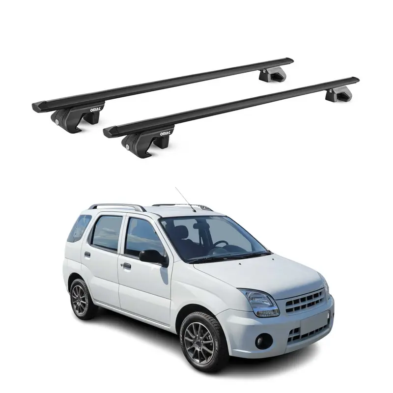 Barres de toit transversales pour Subaru Justy 2003-2007 Aluminium Noir ABE