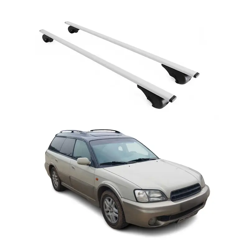 Barres de toit Transversales pour Subaru Outback 1994-2003 Acier Argent
