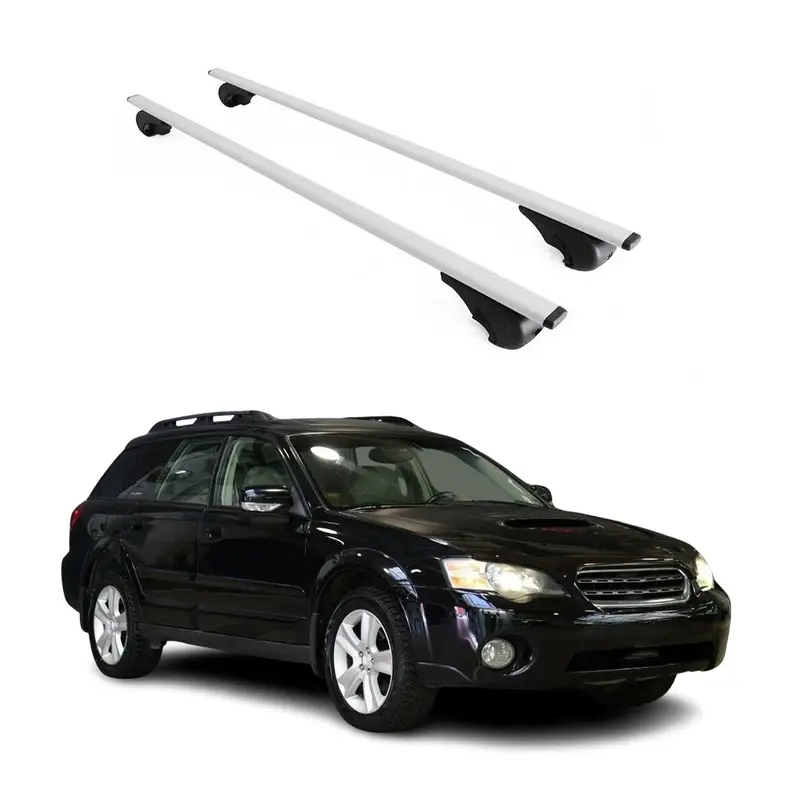 Barres de toit Transversales pour Subaru Outback 2003-2009 Acier Argent