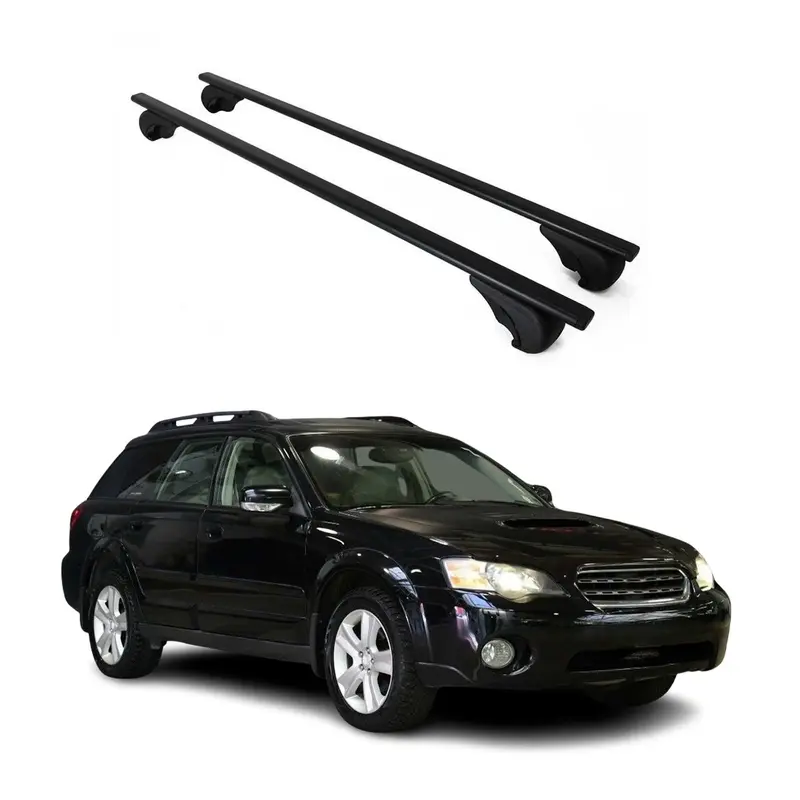 Barres de toit Transversales pour Subaru Outback 2003-2009 Acier Noir