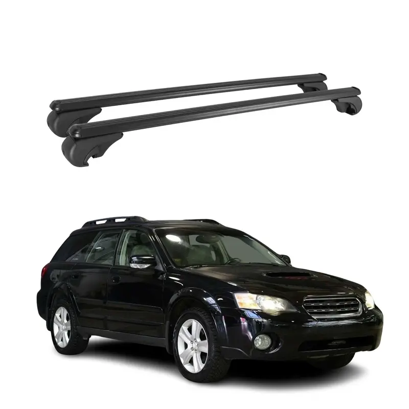 Barres de toit Transversales pour Subaru Outback 2003-2009 Aluminium Noir