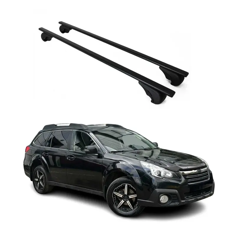 Barres de toit Transversales pour Subaru Outback 2009-2014 Acier Noir