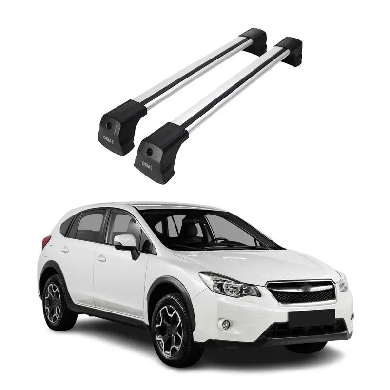 Barres de Toit Transversales pour Subaru XV 2012-2018 SUV en Aluminium Gris 2x