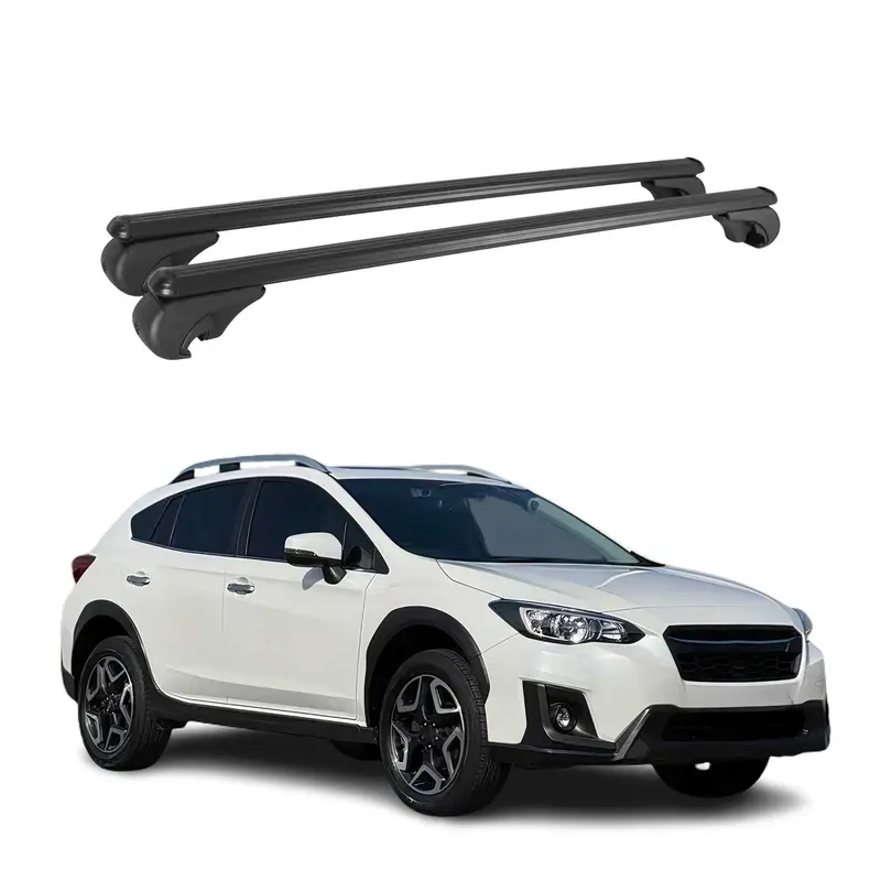 Barres de toit Transversales pour Subaru XV 2017-2023 Aluminium Noir