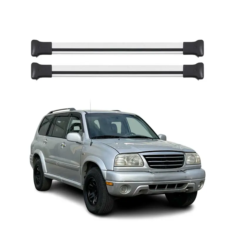 Barres de toit transversales pour Suzuki Grand Vitara 1998-2006 Aluminium Gris