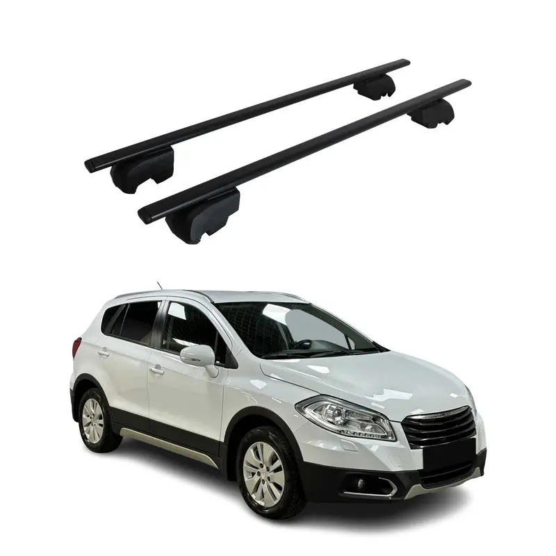 Barres de toit Transversales pour Suzuki SX-4 S-Cross 2013-2023 Acier Noir ABE