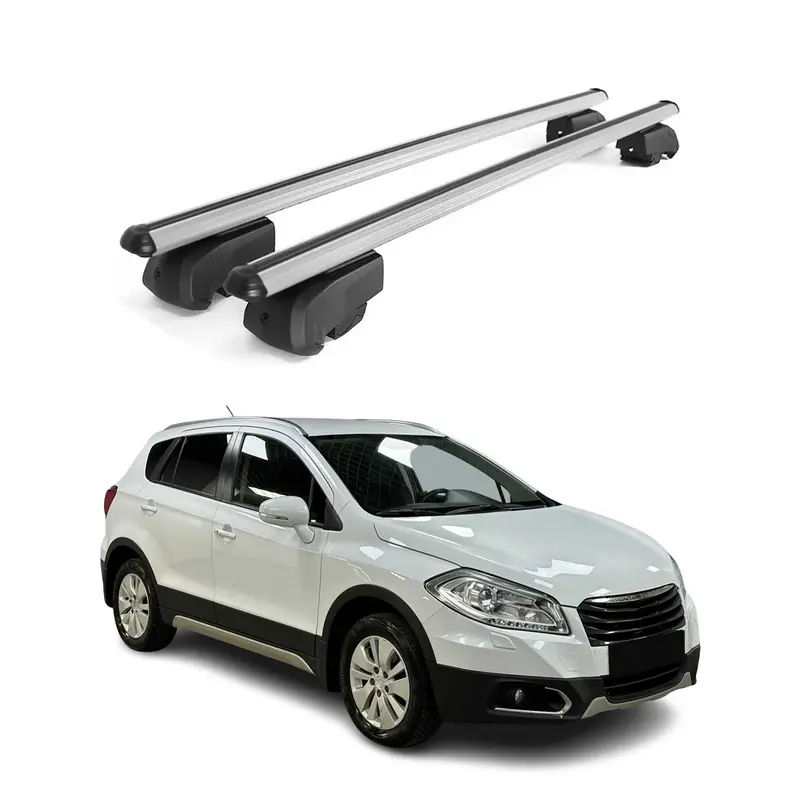Barres de toit Transversales pour Suzuki SX-4 S-Cross 2013-2023 Alu Gris ABE