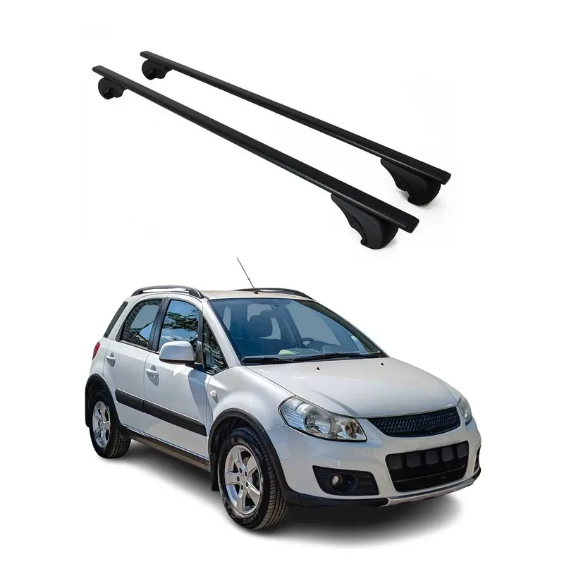 Barres de toit Transversales pour Suzuki SX4 2006-2013 Acier Noir