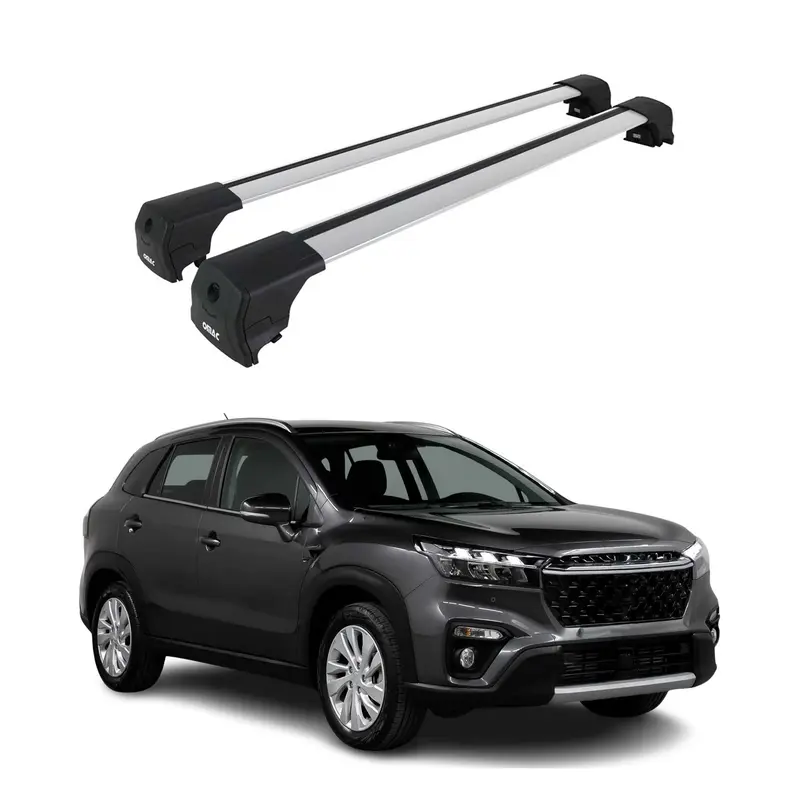 Barres De Toit Transversales pour Suzuki SX4 S-Cross 2021-2026 Alu Gris ABE