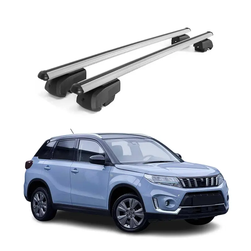 Barres de toit Transversales pour Suzuki Vitara 2015-2026 Aluminium Gris ABE