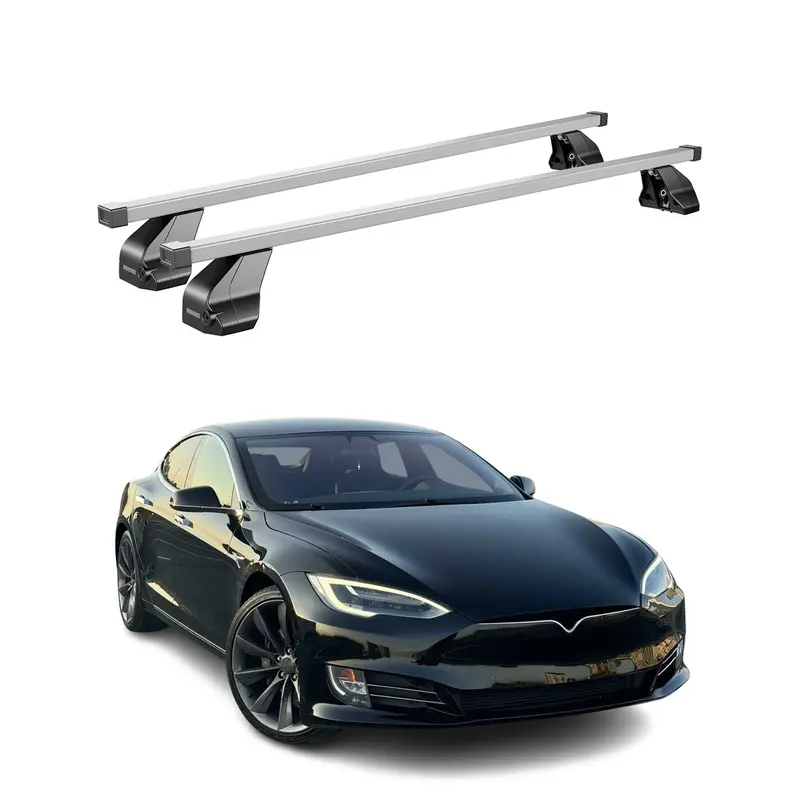 Barres de toit transversales pour Tesla S Model 2017-2026 Acier Gris